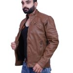 Men Full Sleeve Leather Solid Leather Jacket