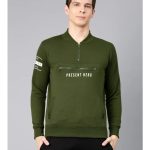 Men Sweatshirts Cotton Fleece Full Sleeve V-Neck