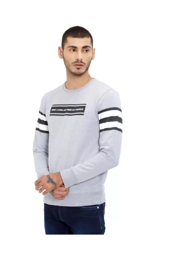 Men Sweatshirts Fleece Blend Round Neck Cotton - Image 3