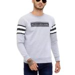 Men Sweatshirts Fleece Blend Round Neck Cotton