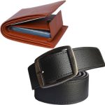 Wallet & Belt Combo  (Tan, Black)