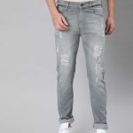 Men Slim Jeans Grey