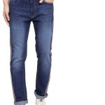 Men Slim Jeans Dark Blue
