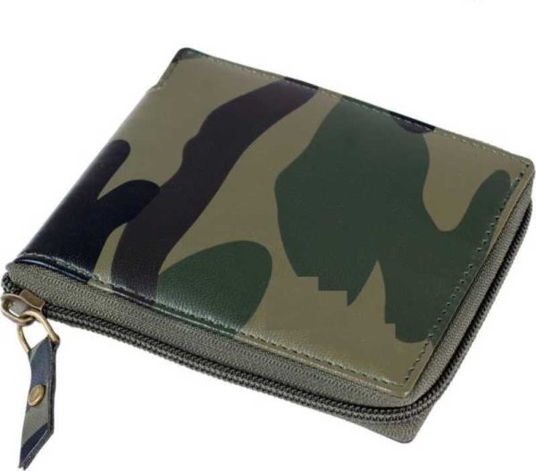 Men Casual Black, Green Artificial Leather Money Clip - Mini  (8 Card Slots) - Image 4