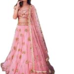 Embroidered Semi Stitched Lehenga Choli  (Pink)