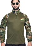Military Camouflage Men Collared Neck Multicolor T-Shirt