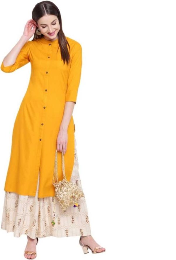 Women Kurta and Palazzo Set Rayon