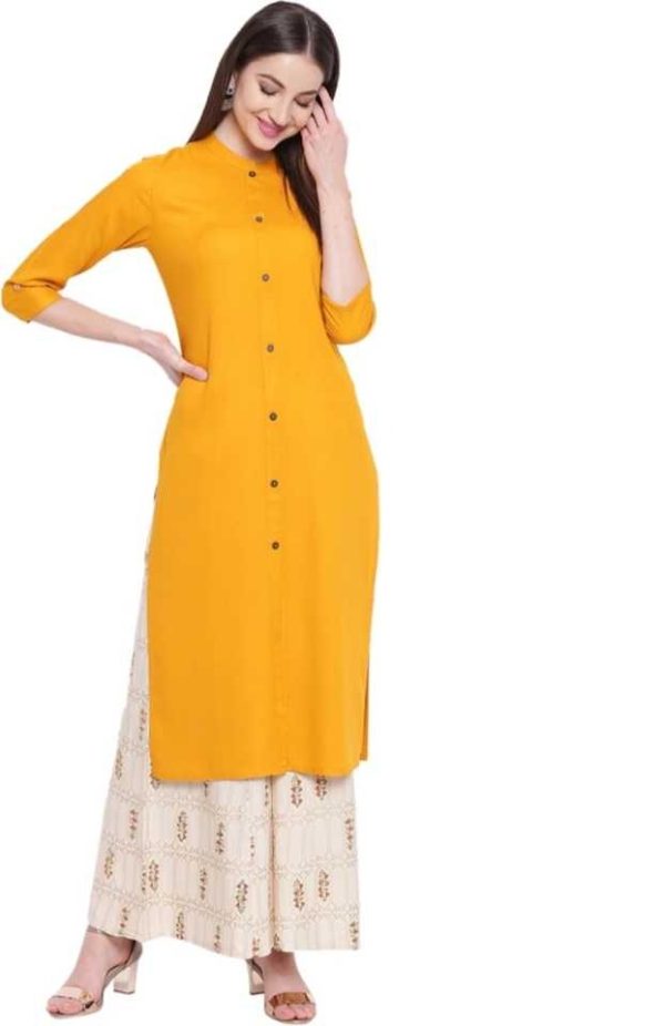 Women Kurta and Palazzo Set Rayon - Image 3