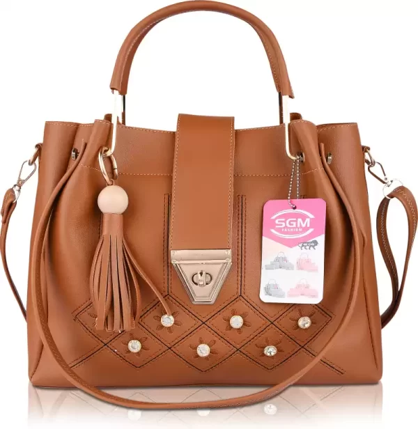 Women Tan Hand-held Bag - Extra Spacious