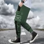 Colorblock Men Dark Green, Black Track Pants