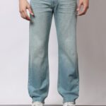 Men’s Relaxed Fit Dusty Blue Washed Jeans