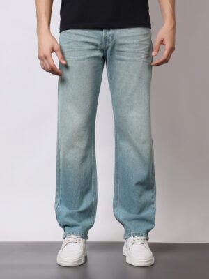 Men’s Relaxed Fit Dusty Blue Washed Jeans