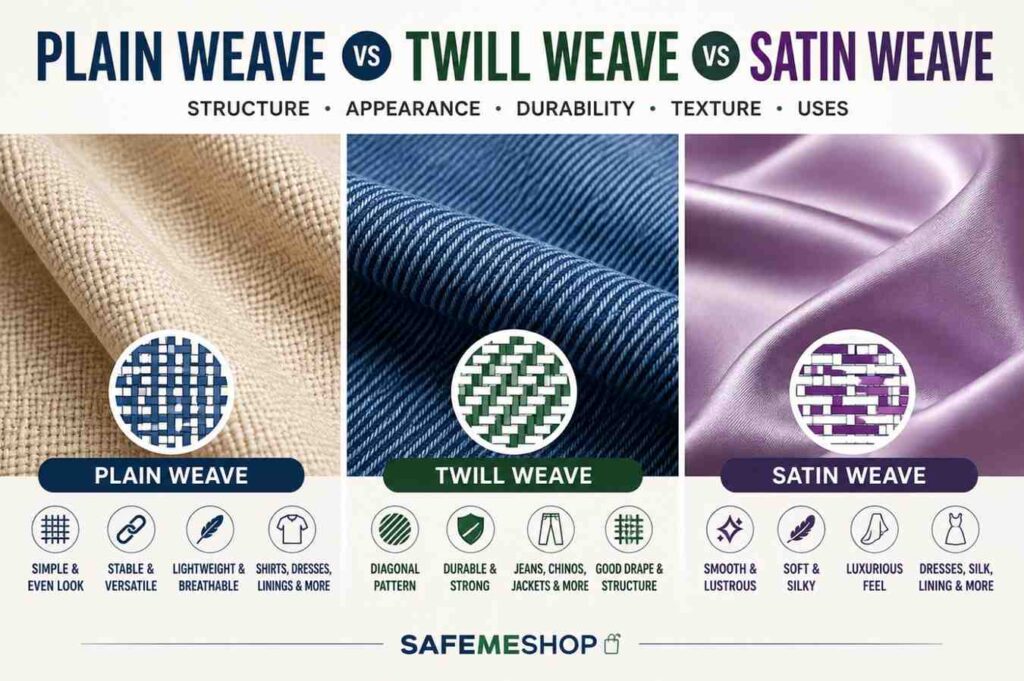 Plain Weave vs Twill Weave vs Satin Weave