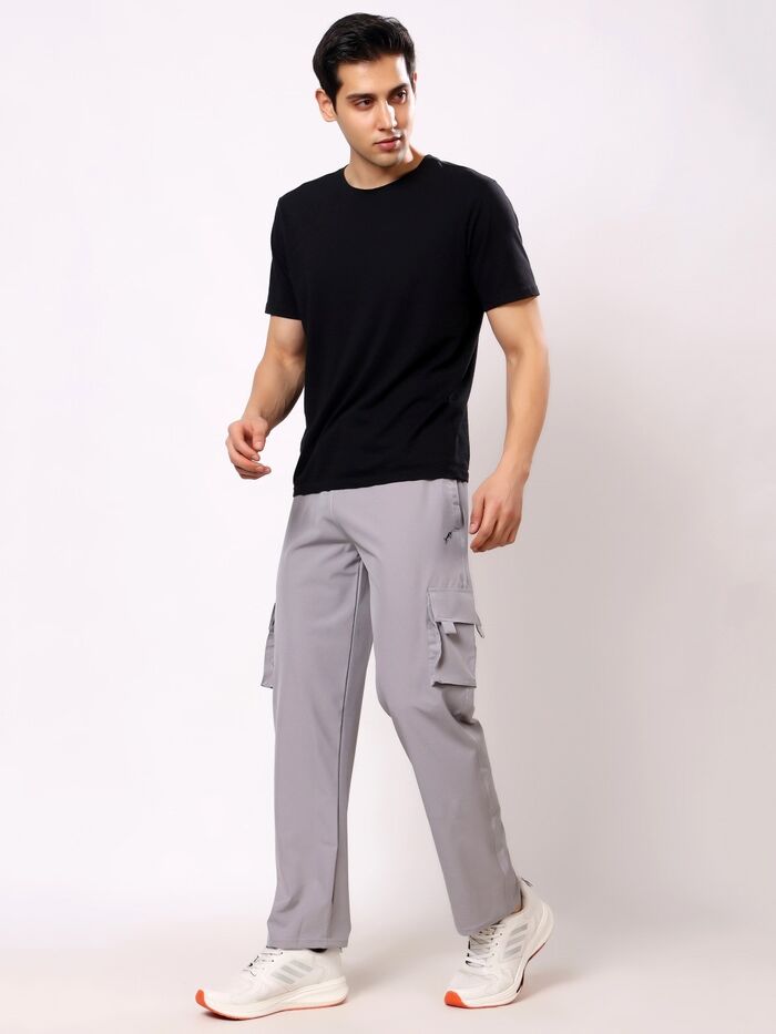 Men Trackpant with Elasticated Closure Light Grey - Image 2