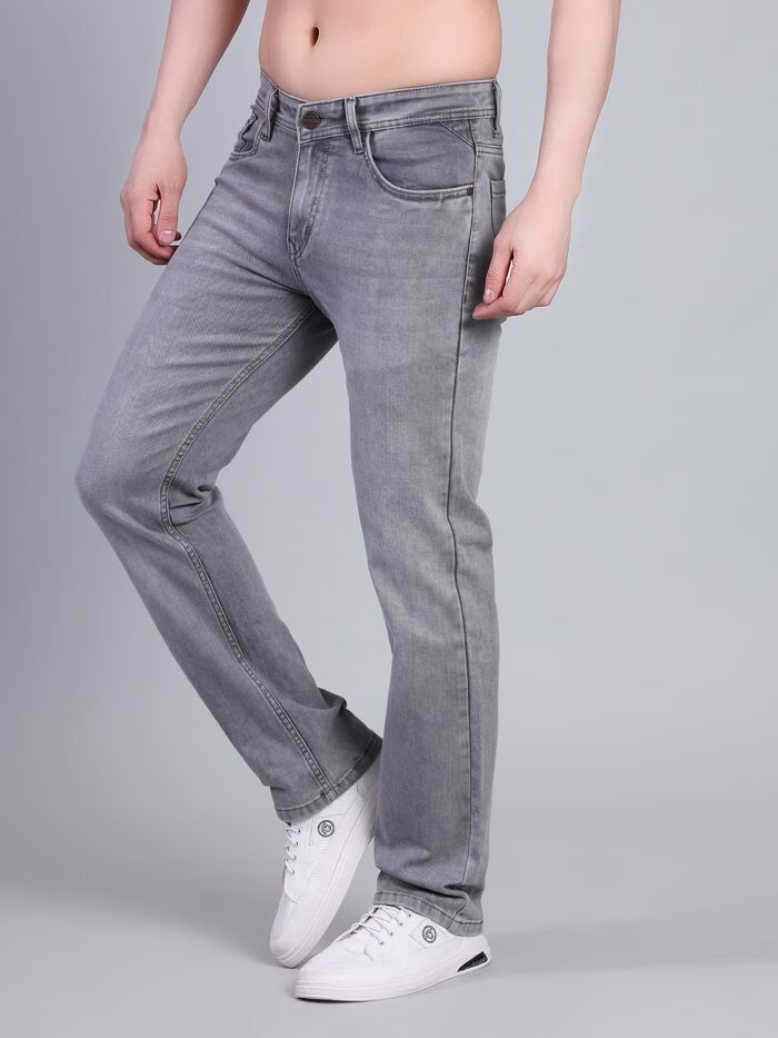 Men’s Comfort Fit Denim Jeans Dark Grey - Image 3
