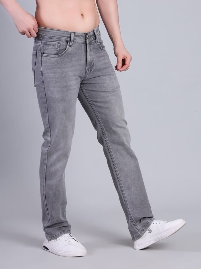 Men’s Comfort Fit Denim Jeans Dark Grey - Image 5