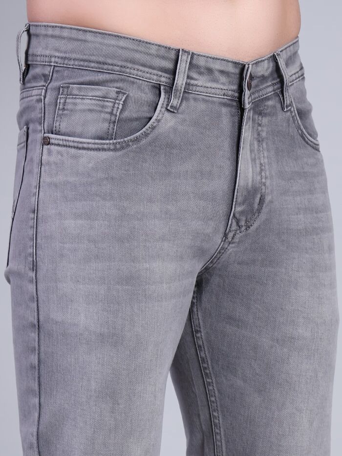 Men’s Comfort Fit Denim Jeans Dark Grey - Image 6
