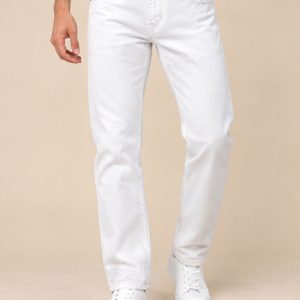 Men’s Comfort Fit Non-Stretchable Jeans White