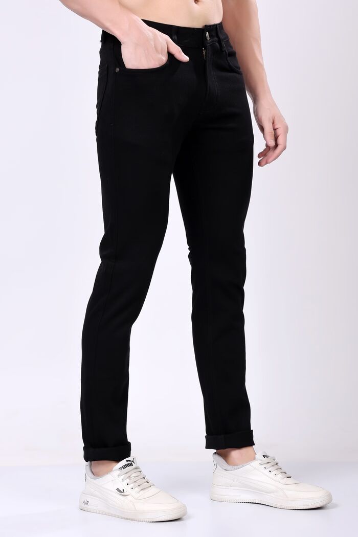 Men’s Slim Fit Denim Jeans Black - Image 2