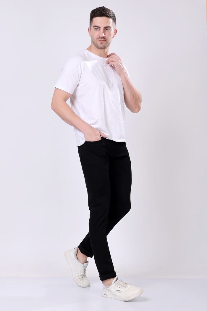 Men’s Slim Fit Denim Jeans Black - Image 5