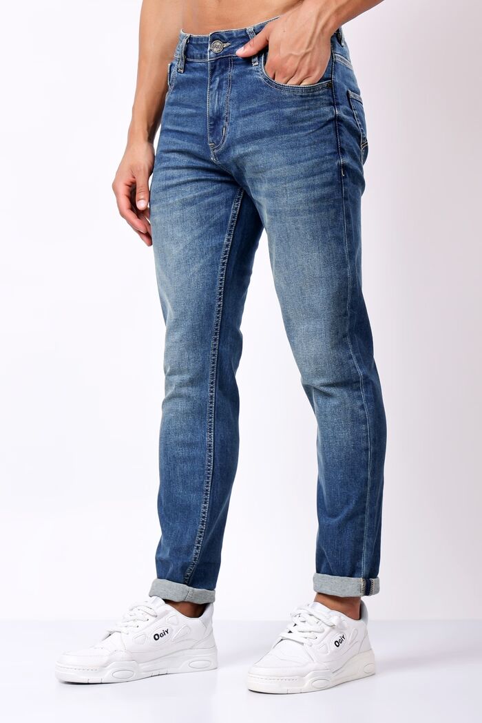 Men’s Slim Fit Denim Jeans Light Fade Blue - Image 2