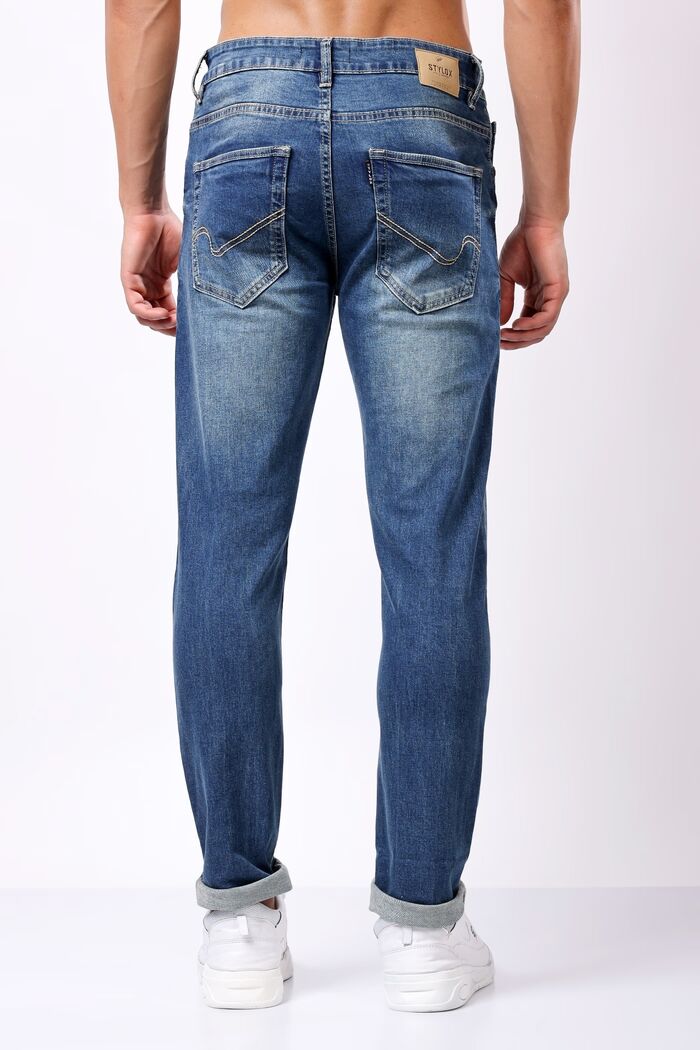 Men’s Slim Fit Denim Jeans Light Fade Blue - Image 5