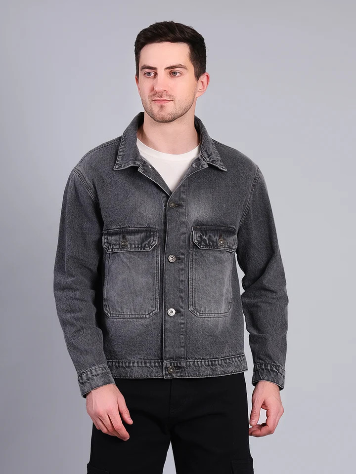 Premium Washed Casual Denim Jacket - Image 4