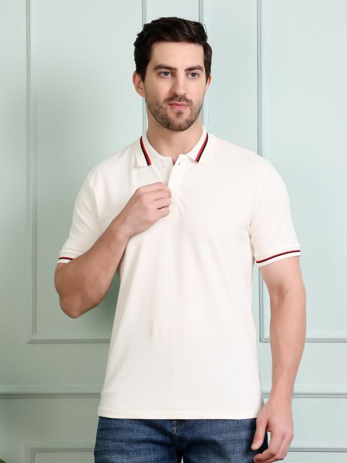 Regular Fit Half Sleeve Solid Casual Polo T-Shirt