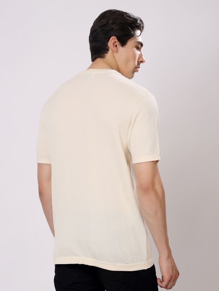 Regular Fit Half Sleeve Solid Round Neck T-Shirt - Image 2