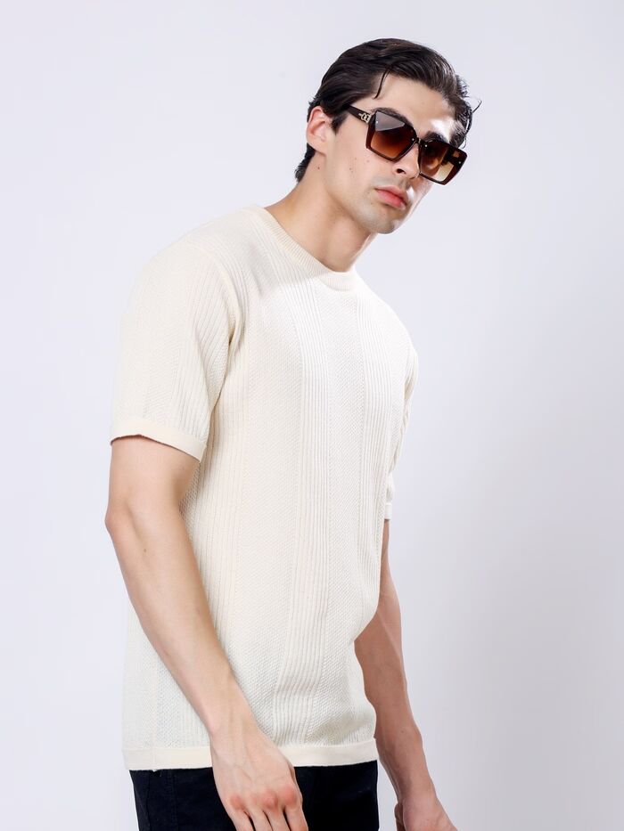 Regular Fit Half Sleeve Solid Round Neck T-Shirt