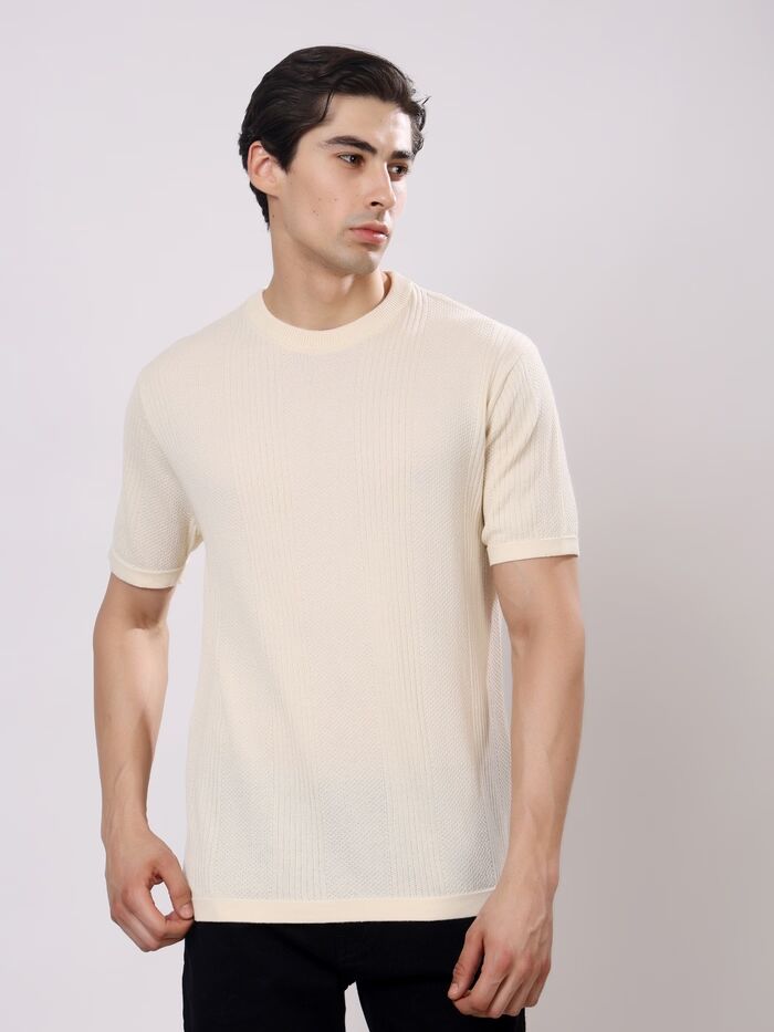 Regular Fit Half Sleeve Solid Round Neck T-Shirt - Image 4