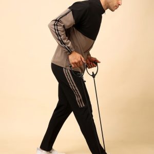 Solid Tracksuit Stylish Full Set for Sports, Gym & Casual Wear (Sand)