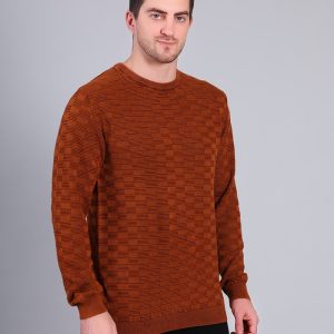 Full Sleeve Round Neck Solid Sweater Mustard