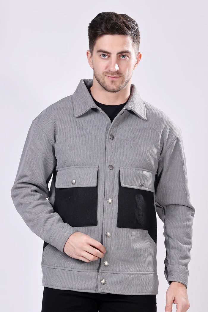 Full Sleeve Solid Winter Sacket Jacket - Image 2