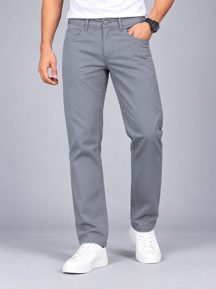 Slim Fit Non-Stretchable Cotton Trouser Cement