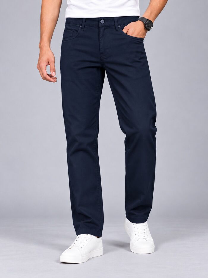 Slim Fit Non-Stretchable Cotton Trouser Navy