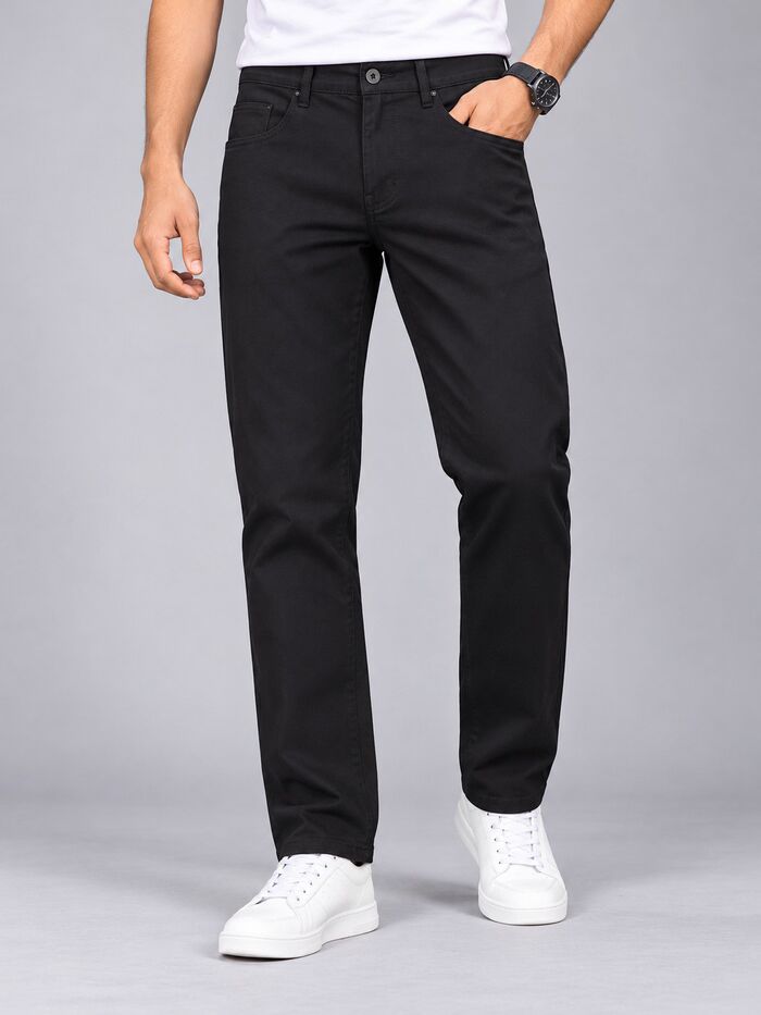 Slim Fit Non-Stretchable Cotton Trouser Black