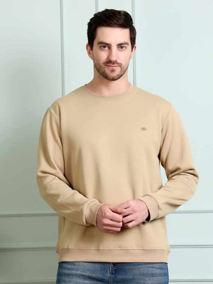Regular Fit Round Neck Full Sleeve Solid Casual Sweatshirt - Image 6