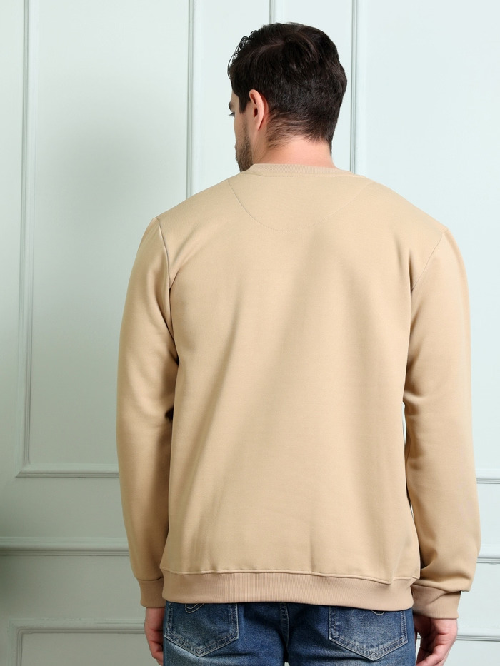 Regular Fit Round Neck Full Sleeve Solid Casual Sweatshirt - Image 5