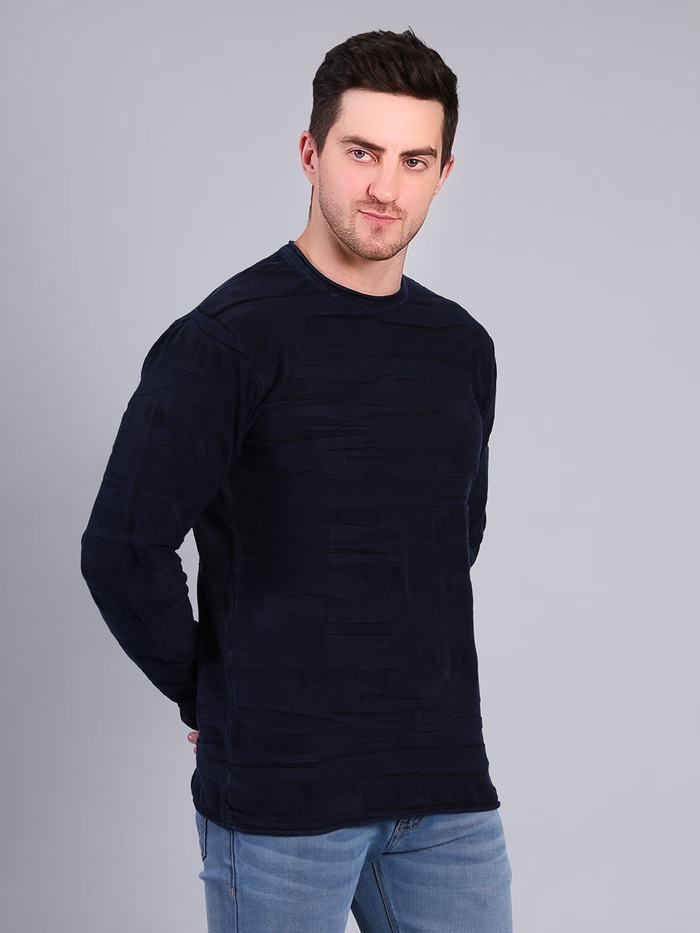 Full Sleeve Round Neck Solid Sweater - Image 2