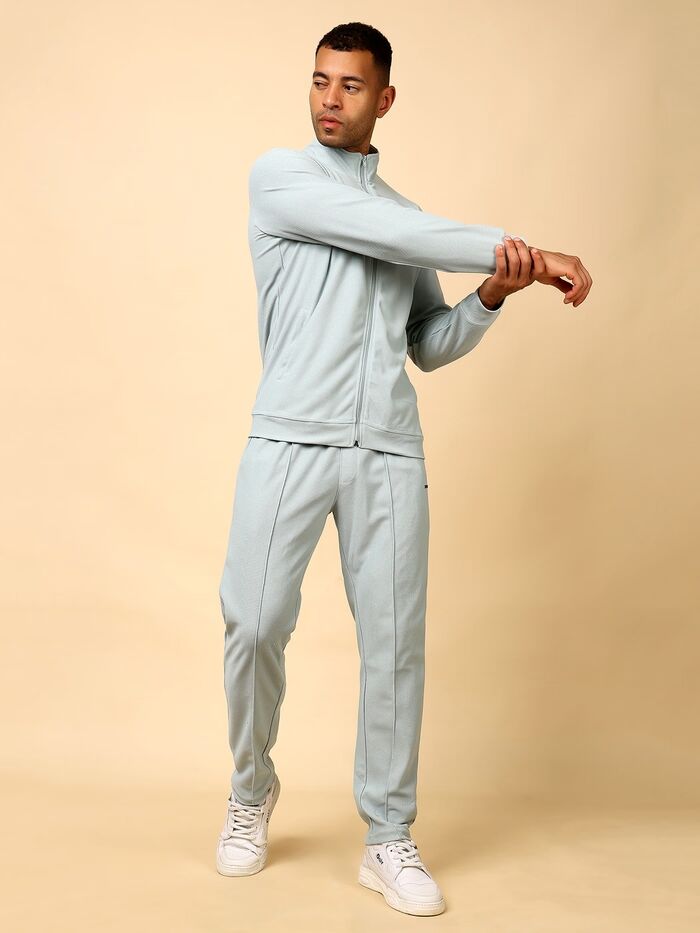Tracksuit Stylish Full Set for Sports, Gym & Casual Wear (Light Green) - Image 3